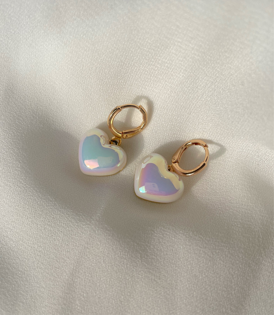 Aretes Corazón brillante