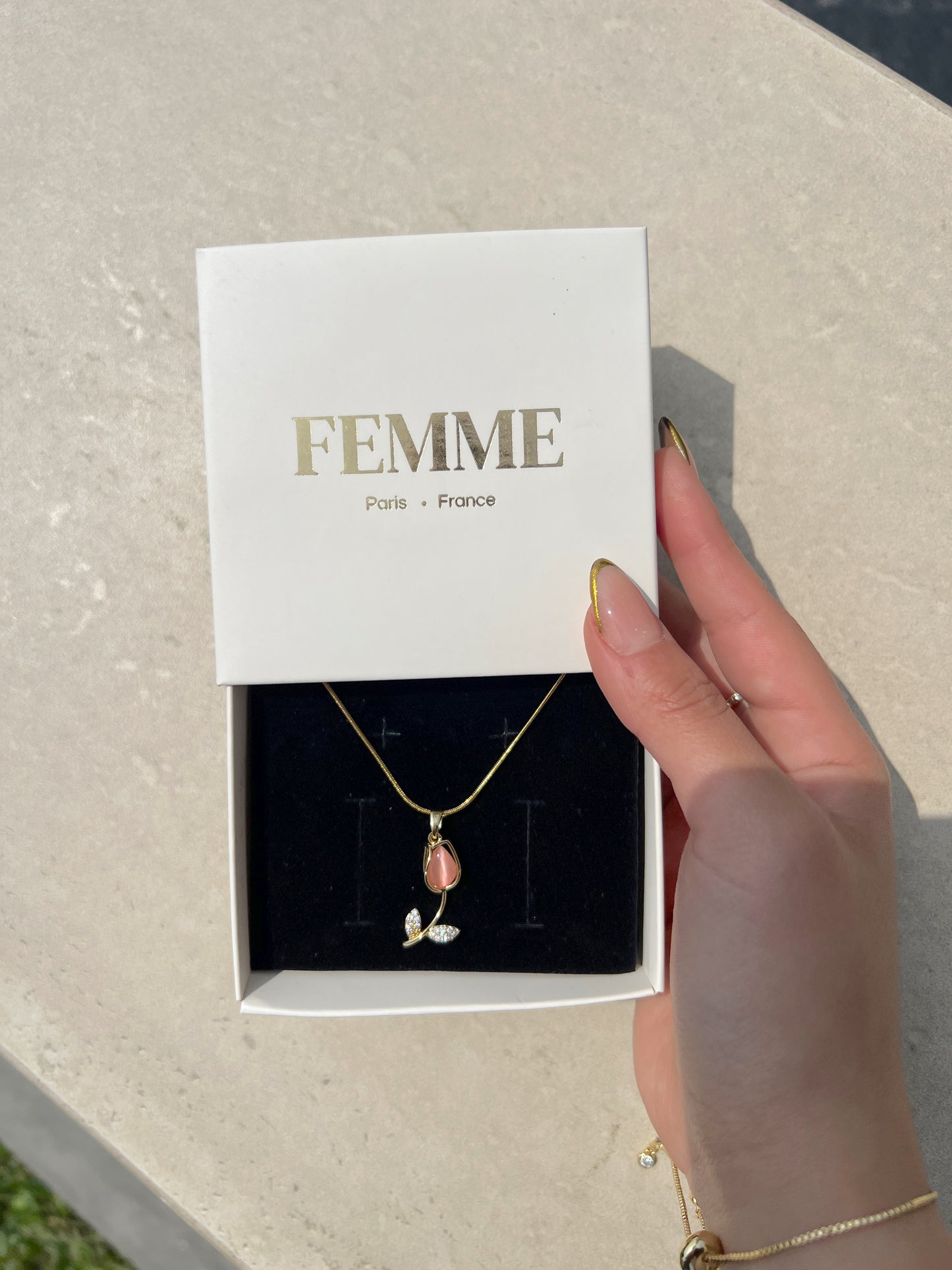 Collar tulipán + cadena soga