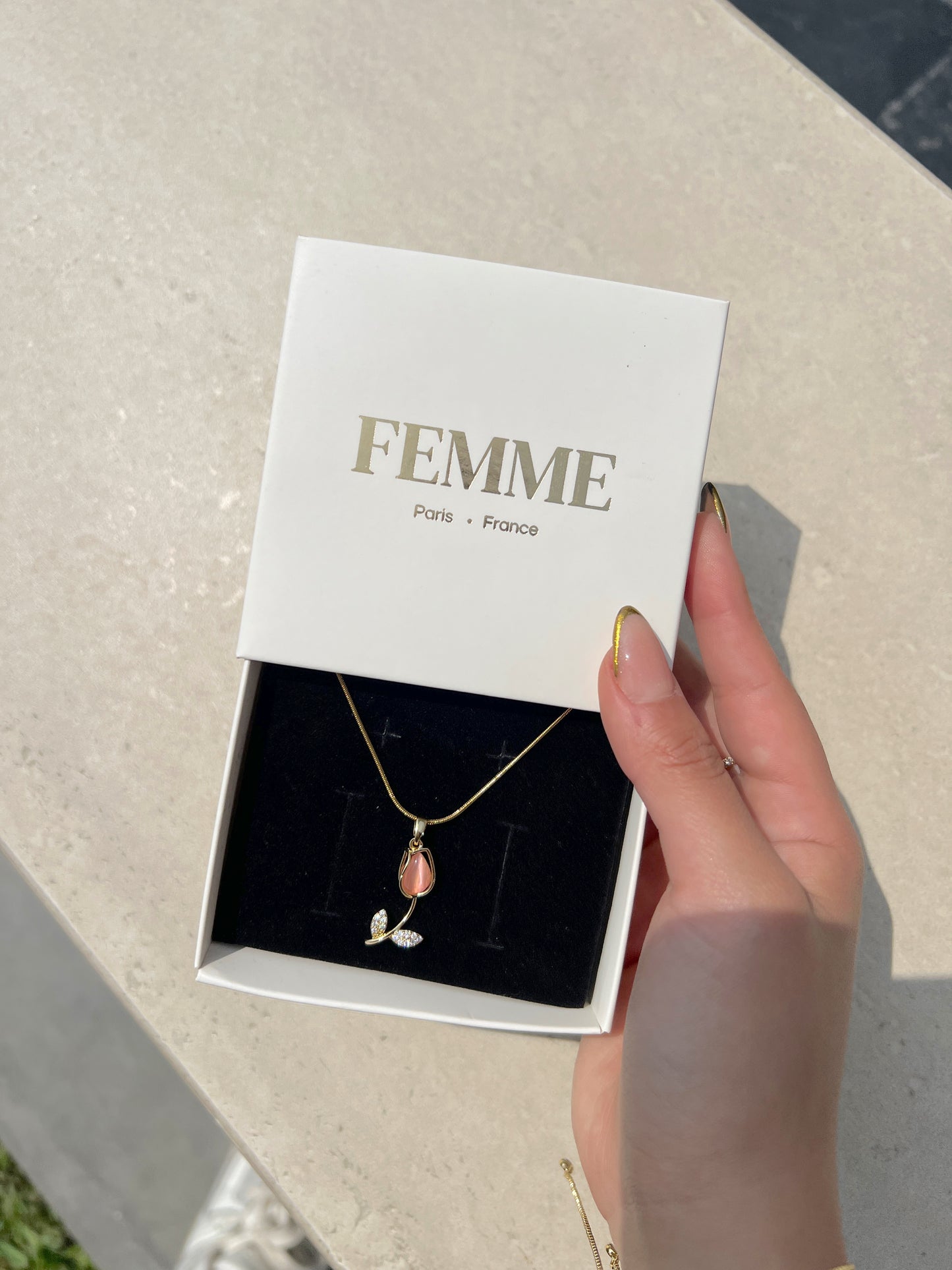 Collar tulipán + cadena soga