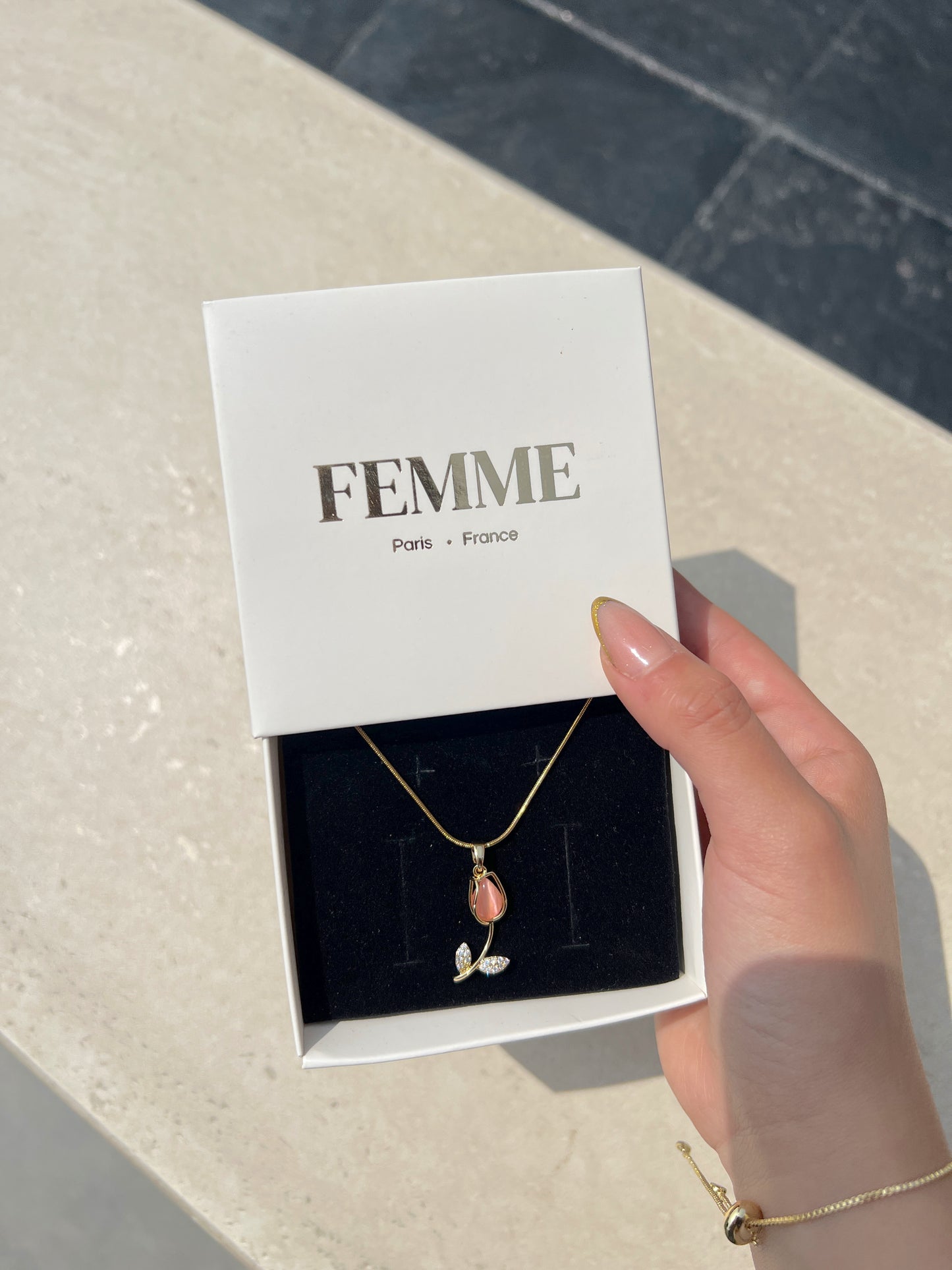 Collar tulipán + cadena soga