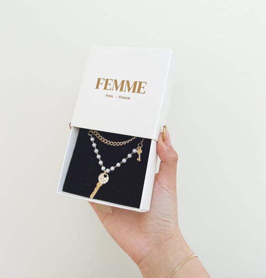 Collar Perlas Golden Key